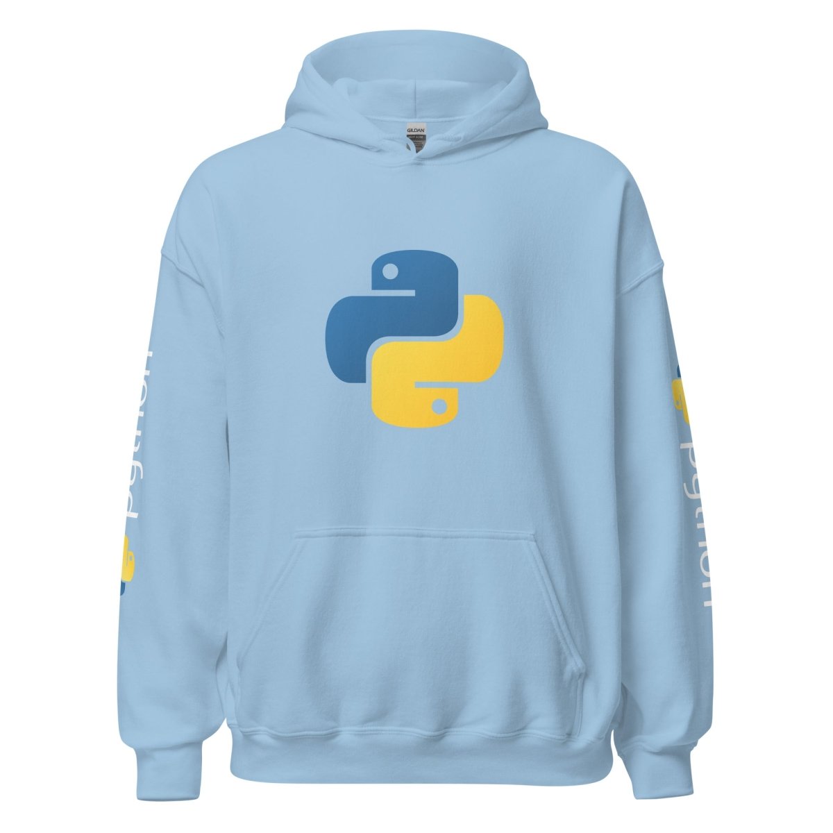 Image of the Python Icon and Logos Hoodie (unisex) Light Blue / M.