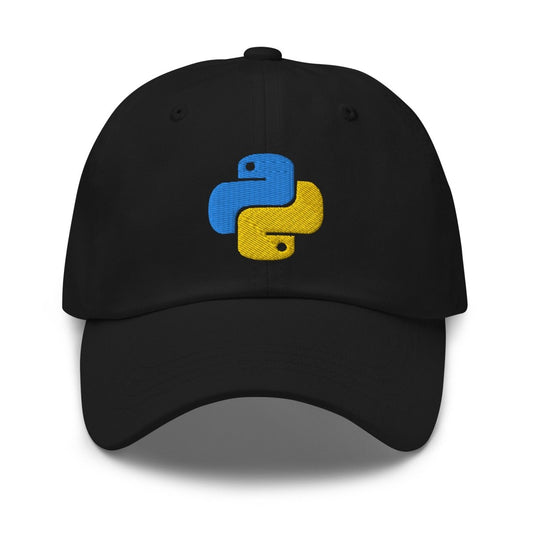 Black Python Icon Embroidered Cap - AI Store