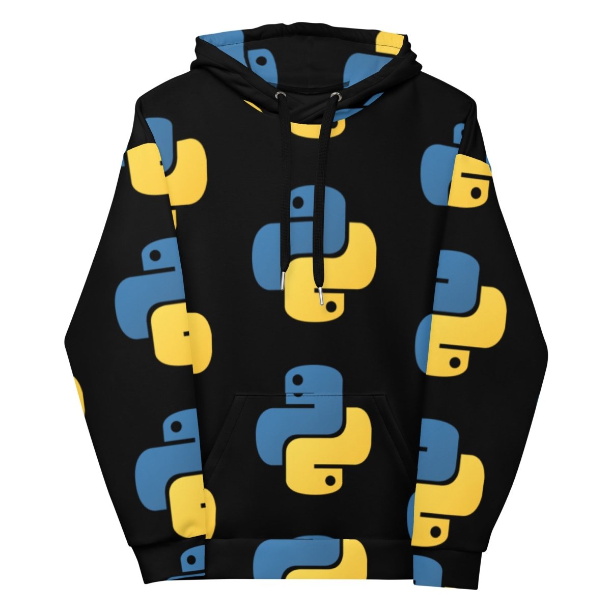 Image of the Python Icon Hoodie (unisex) M / Black/Blue/Yellow.