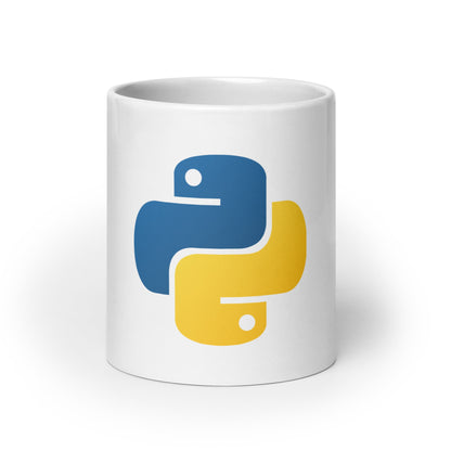 Image of the Python Icon on White Glossy Mug 20 oz.