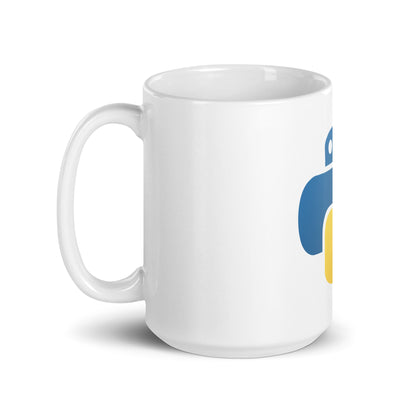 Image of the Python Icon on White Glossy Mug.