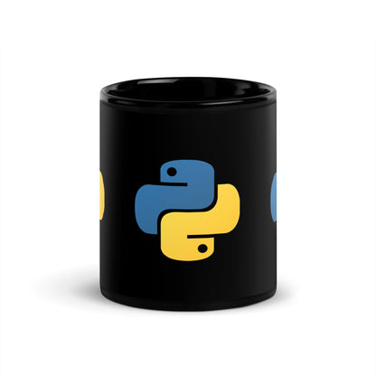 Image of the Python Icons Black Glossy Mug 11 oz.