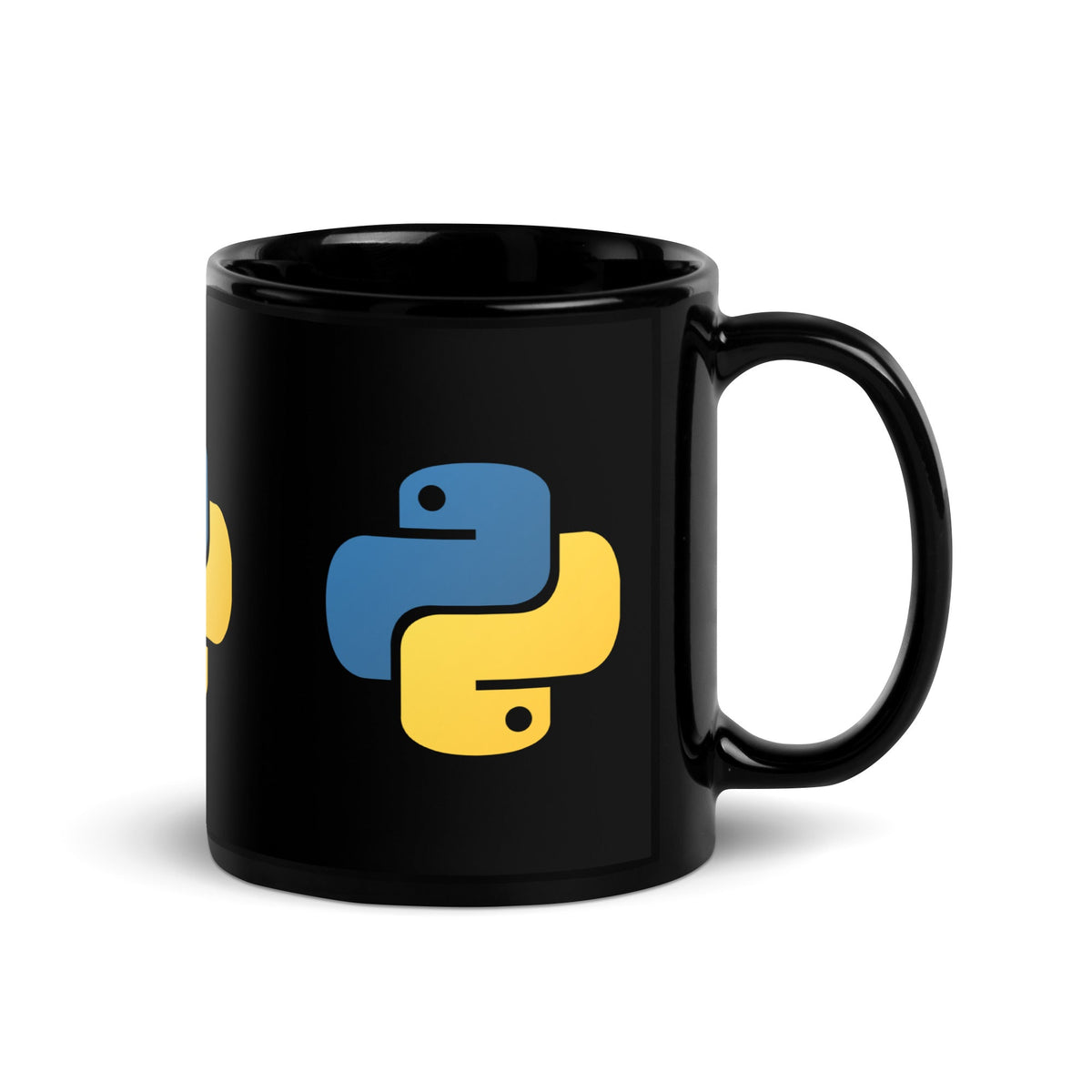 Image of the Python Icons Black Glossy Mug.