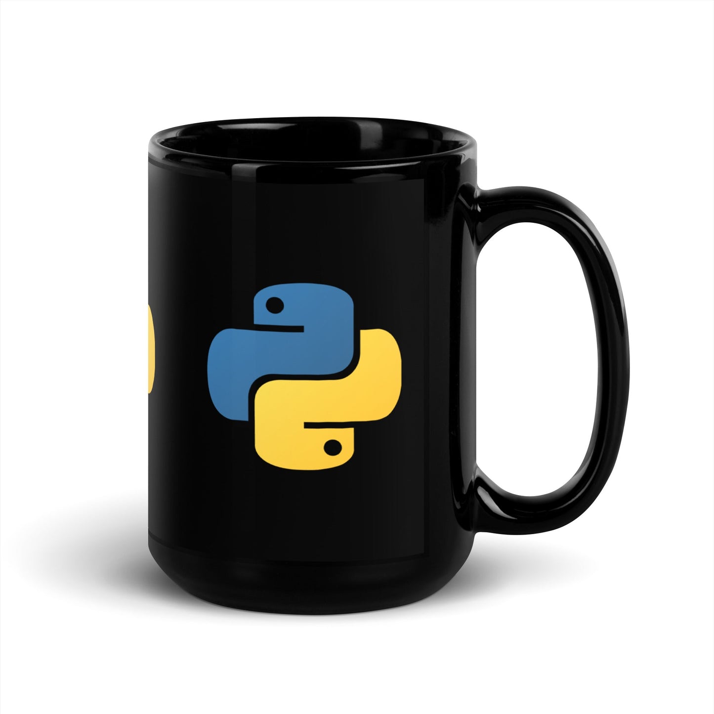 Image of the Python Icons Black Glossy Mug.