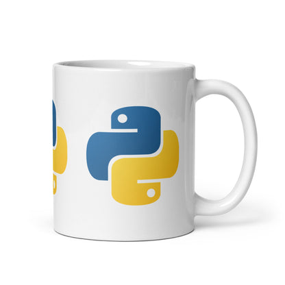 Image of the Python Icons White Glossy Mug.