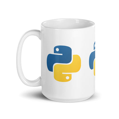 Image of the Python Icons White Glossy Mug.
