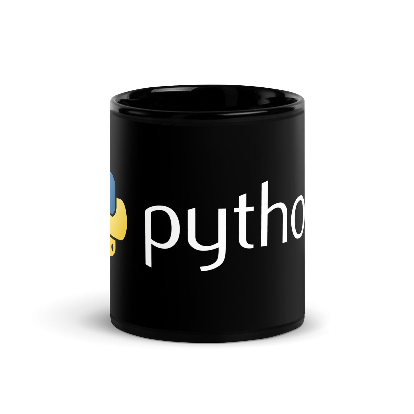 Image of the Python Logo Black Glossy Mug 11 oz.