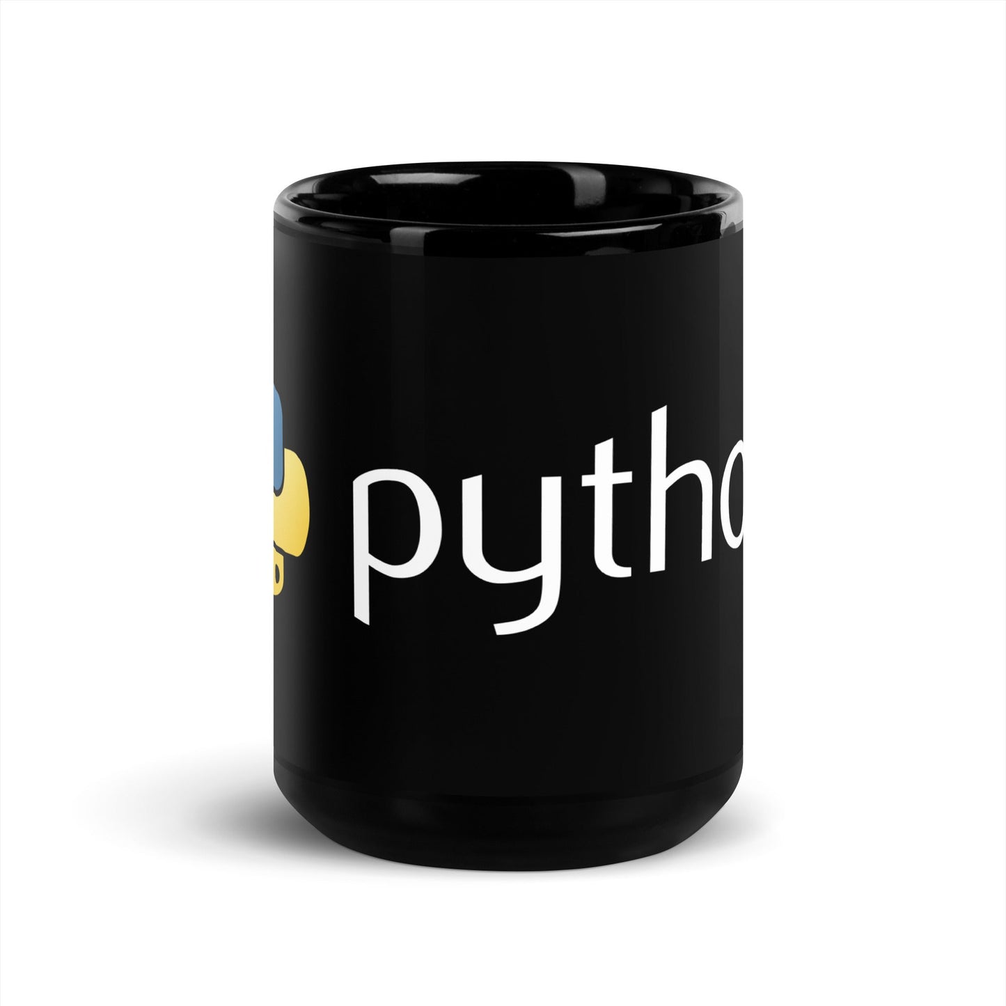 Image of the Python Logo Black Glossy Mug 15 oz.