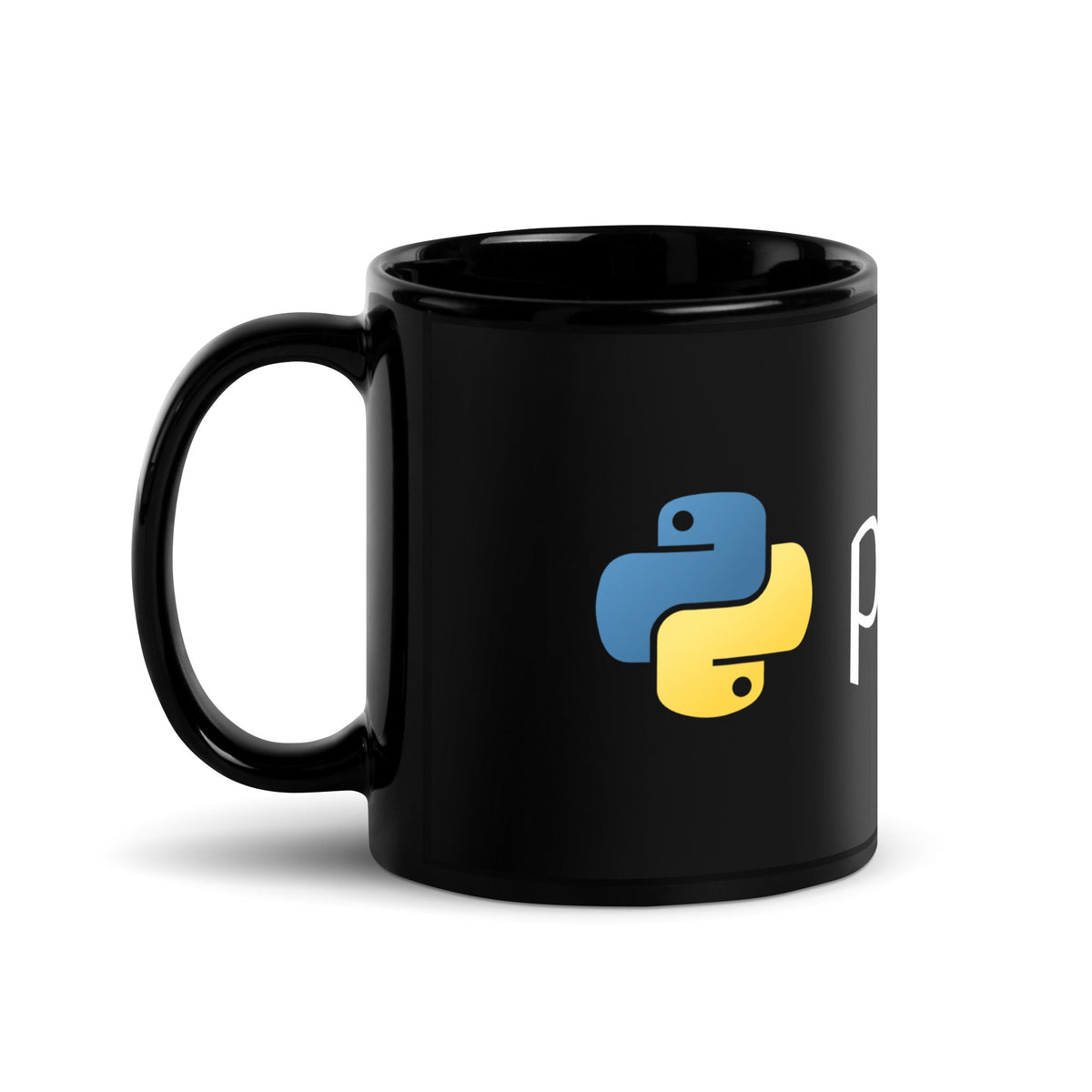 Image of the Python Logo Black Glossy Mug.