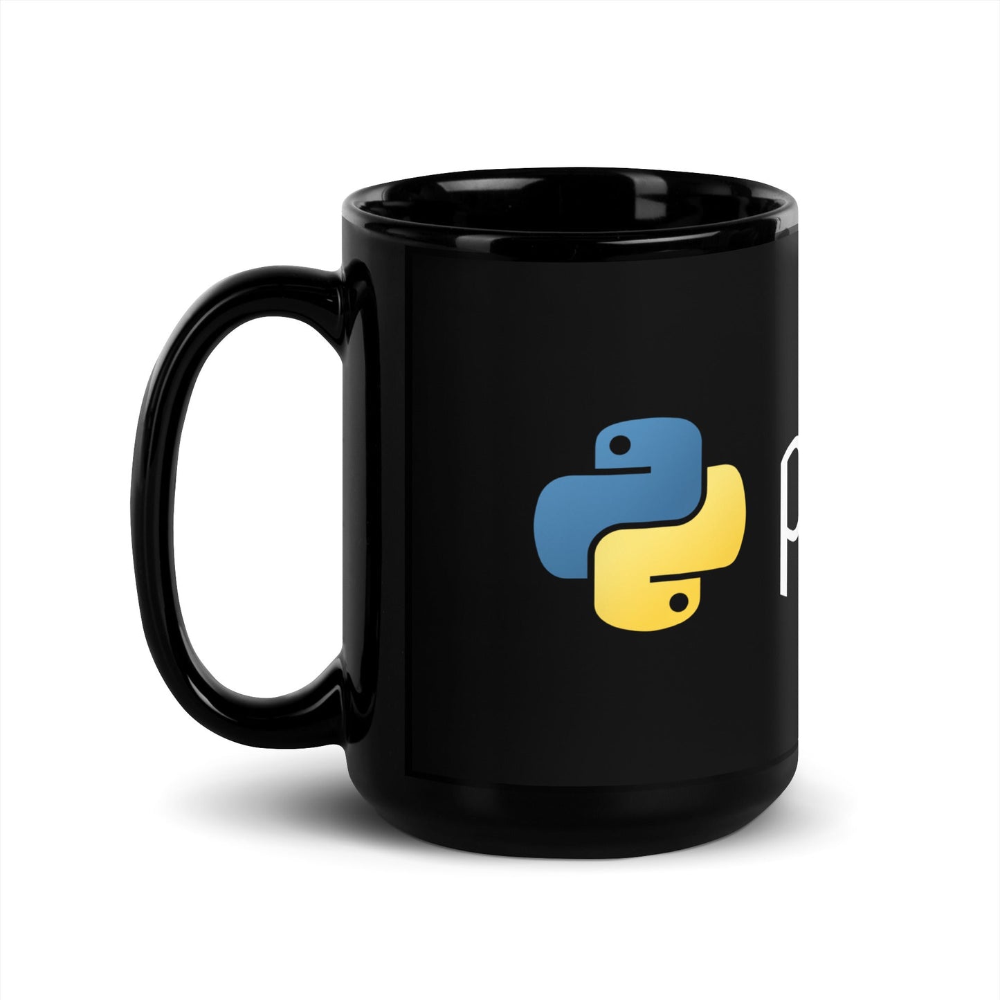 Image of the Python Logo Black Glossy Mug.