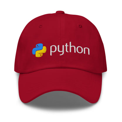 Image of the Python Logo Cap Cranberry.