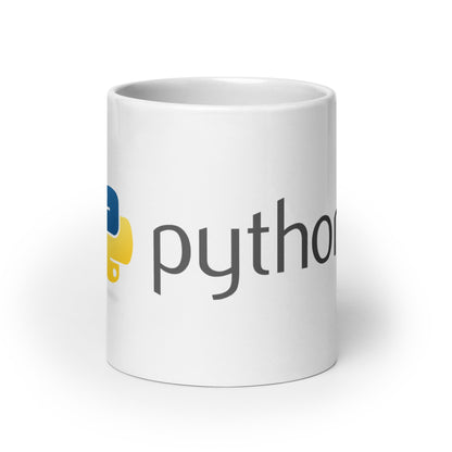 Image of the Python Logo on White Glossy Mug 20 oz.