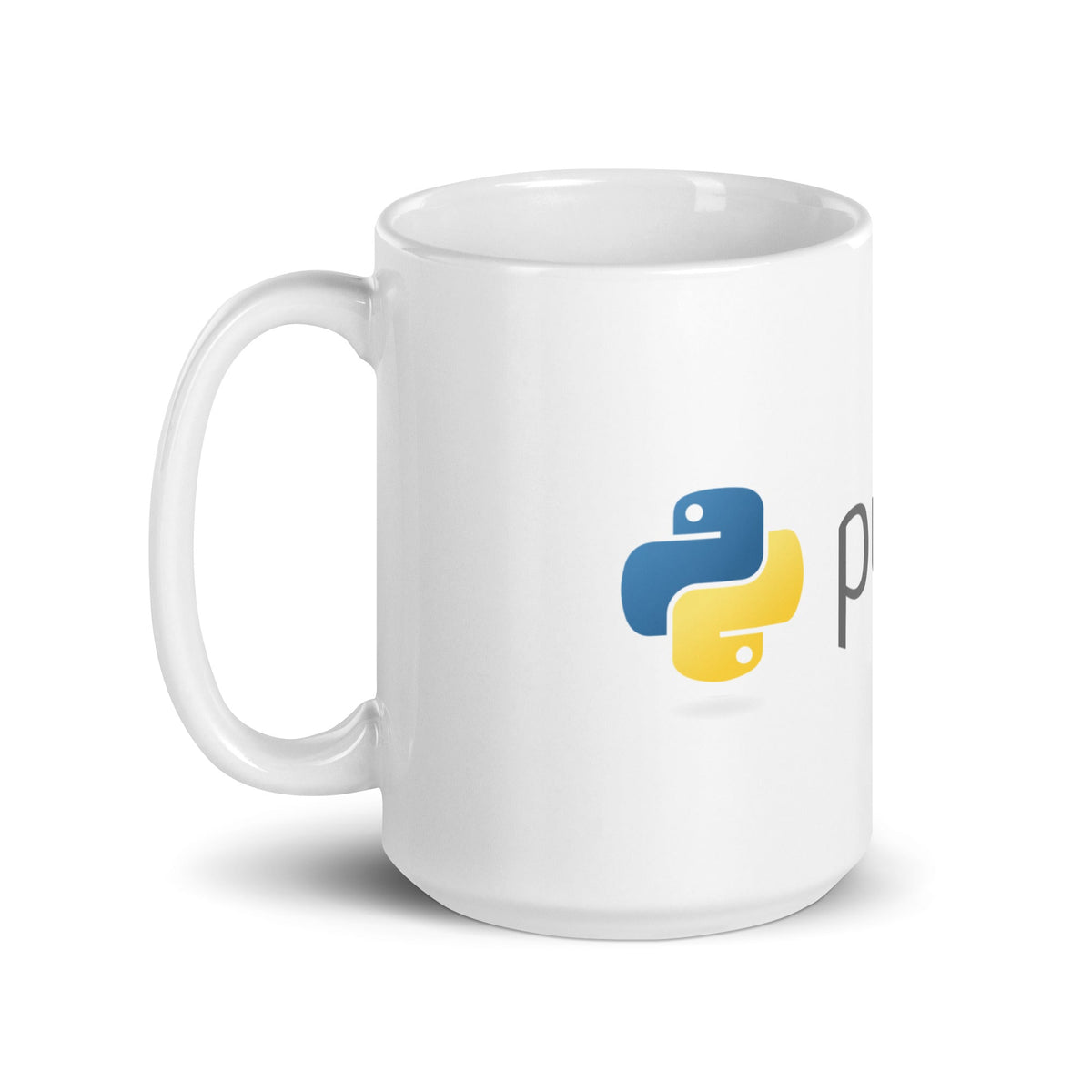 Image of the Python Logo on White Glossy Mug.