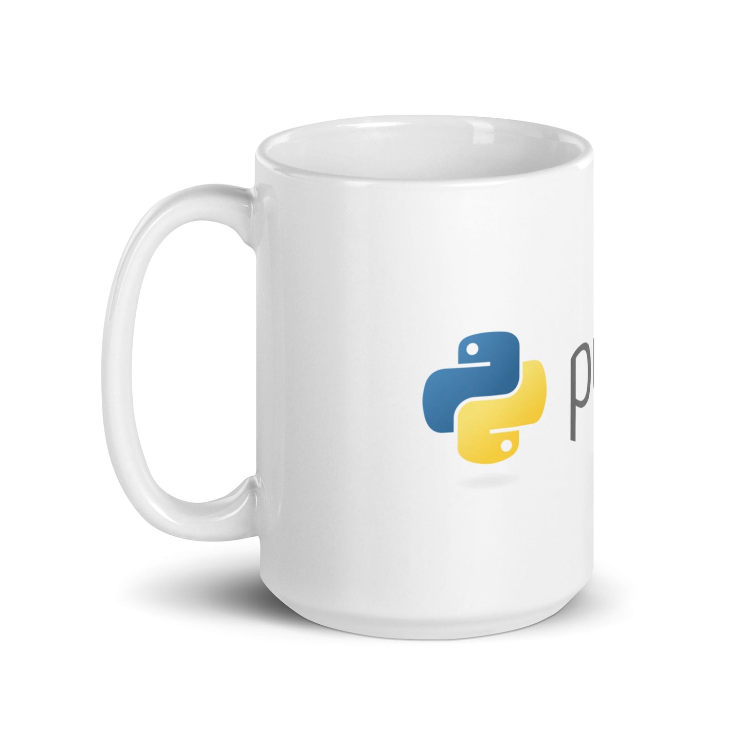 Image of the Python Logo on White Glossy Mug.