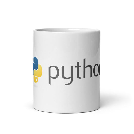 Python Logo on White Glossy Mug - AI Store