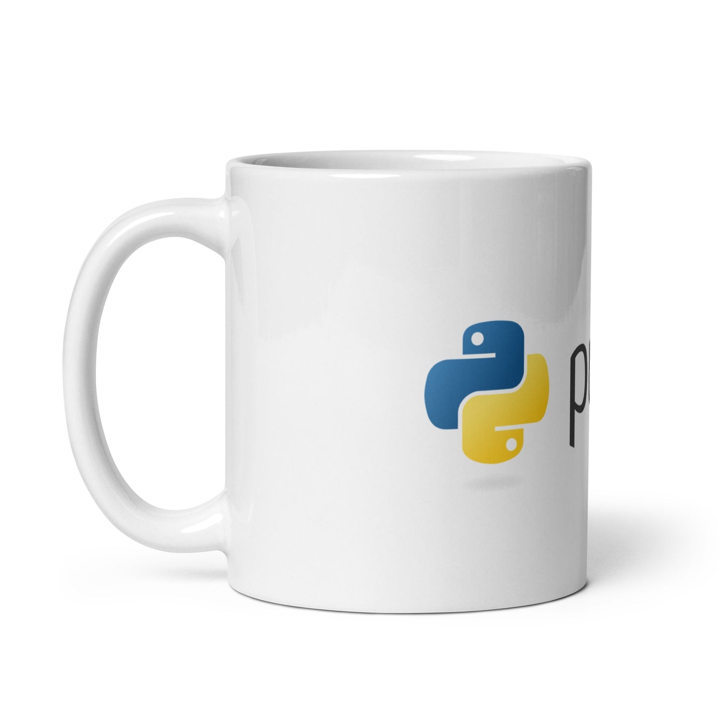 Image of the Python Logo on White Glossy Mug.