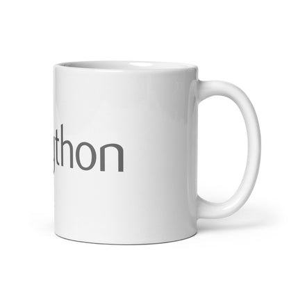 Image of the Python Logo on White Glossy Mug.