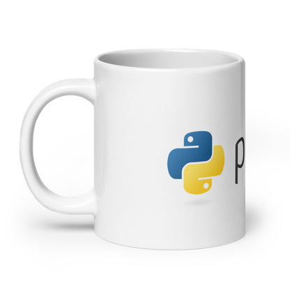 Image of the Python Logo on White Glossy Mug.