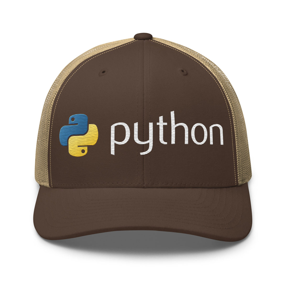 Image of the Python Logo Trucker Cap Brown/ Khaki.