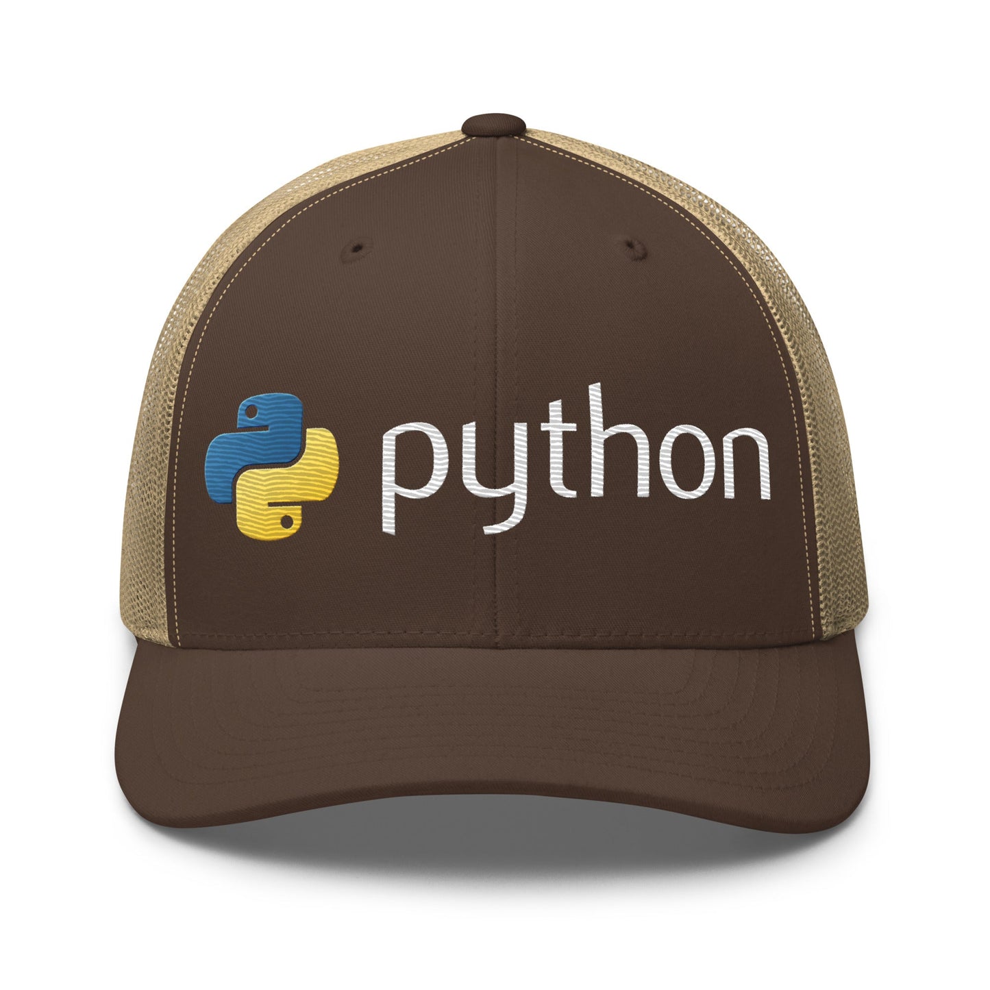Image of the Python Logo Trucker Cap Brown/ Khaki.