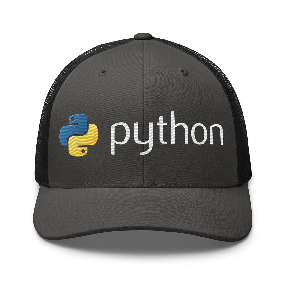 Image of the Python Logo Trucker Cap Charcoal/ Black.