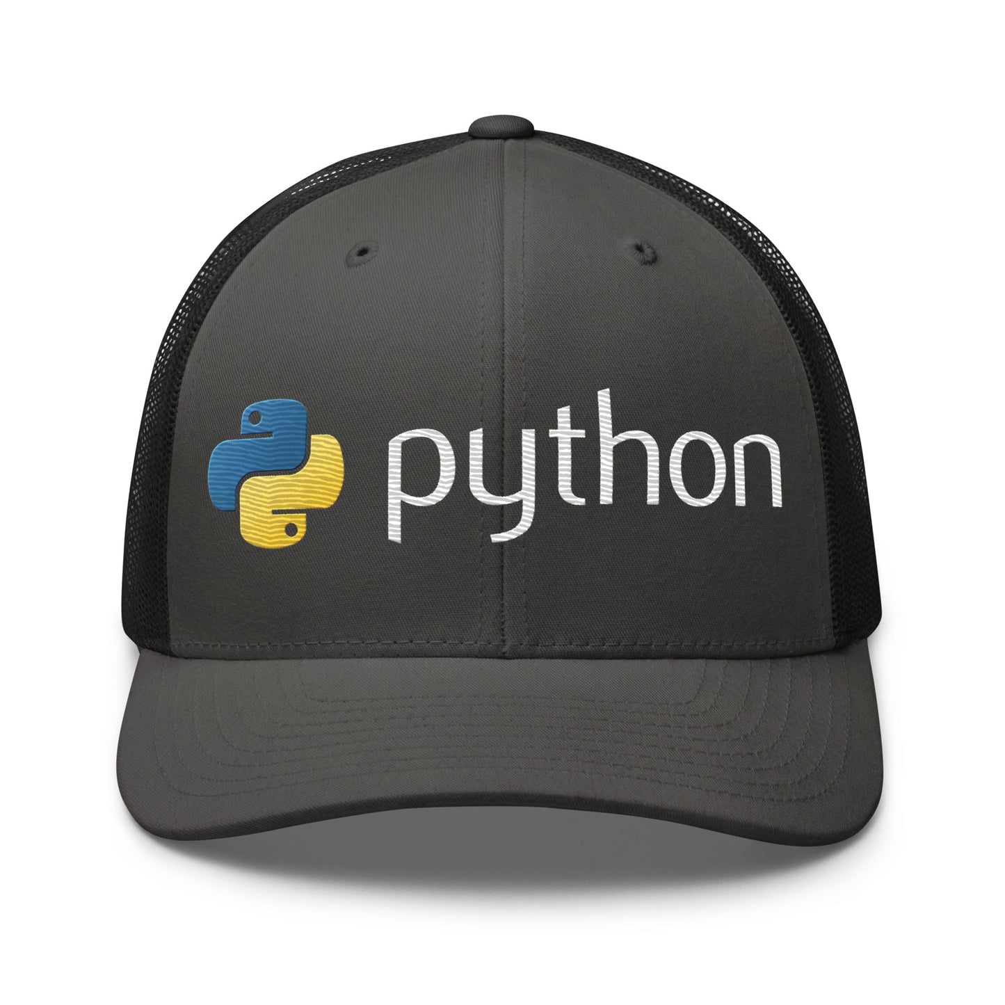 Image of the Python Logo Trucker Cap Charcoal/ Black.