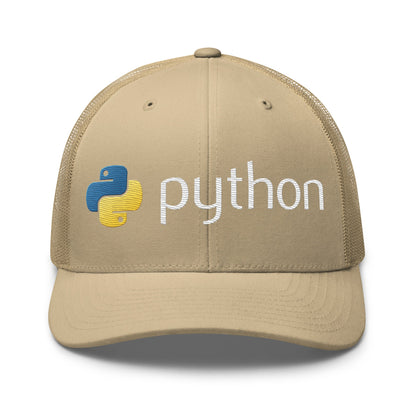 Image of the Python Logo Trucker Cap Khaki.