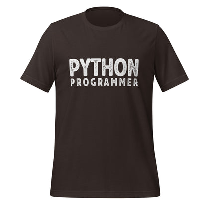 Image of the PYTHON PROGRAMMER T-Shirt (unisex) Brown / M.