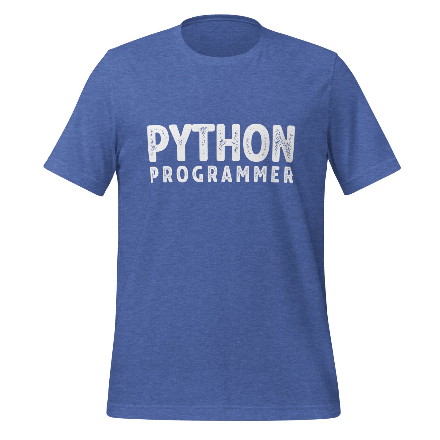 Image of the PYTHON PROGRAMMER T-Shirt (unisex) Heather True Royal / M.