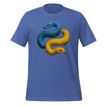 Product mockup photo of the Python Snakes T Shirt (unisex) Heather True Royal / M.