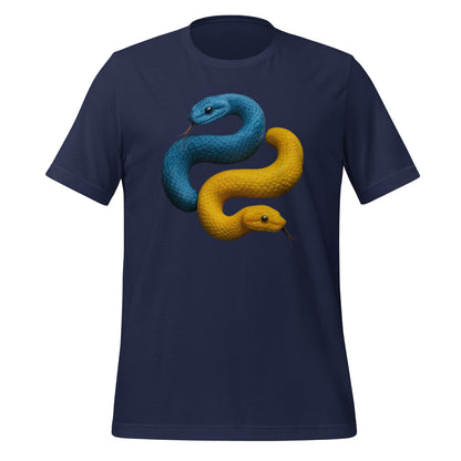 Product mockup photo of the Python Snakes T Shirt (unisex) Navy / M.