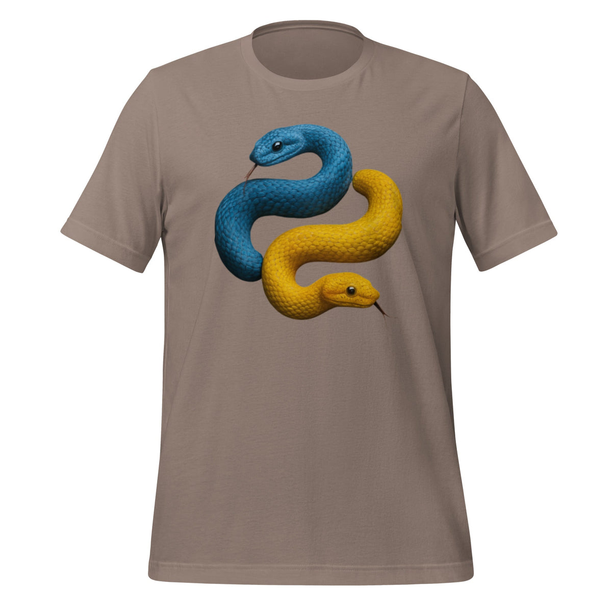Product mockup photo of the Python Snakes T Shirt (unisex) Pebble / M.