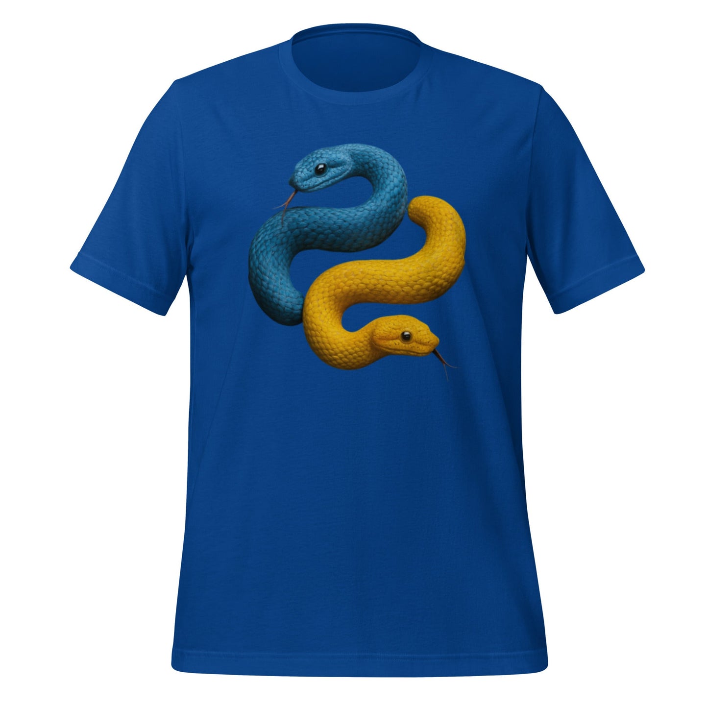 Product mockup photo of the Python Snakes T Shirt (unisex) True Royal / M.