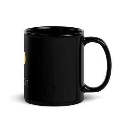Image of the Python Stacked Logo Black Glossy Mug.
