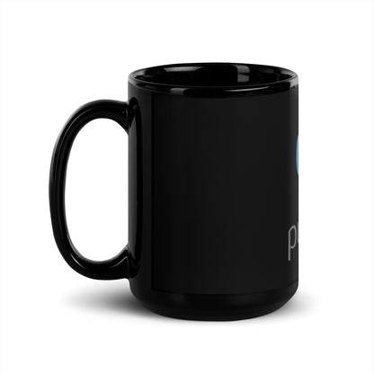 Image of the Python Stacked Logo Black Glossy Mug.