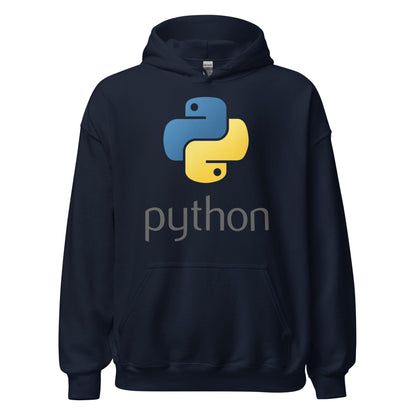 Image of the Python Stacked Logo Hoodie (unisex) Navy / M.
