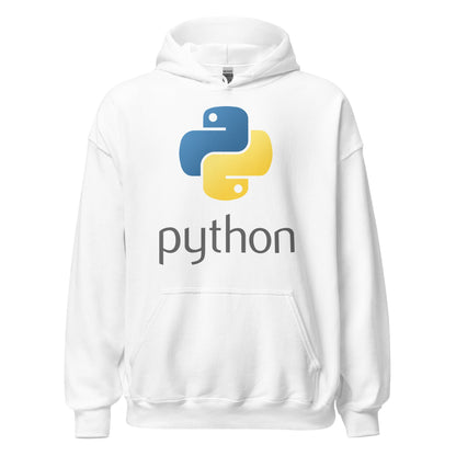 Image of the Python Stacked Logo Hoodie (unisex) White / M.