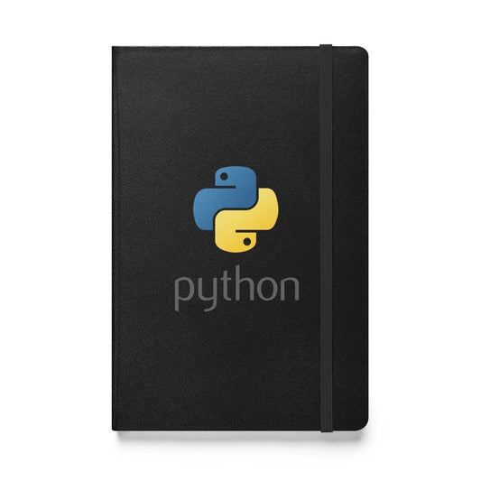 Python Stacked Logo on Hardcover Bound Notebook - AI Store