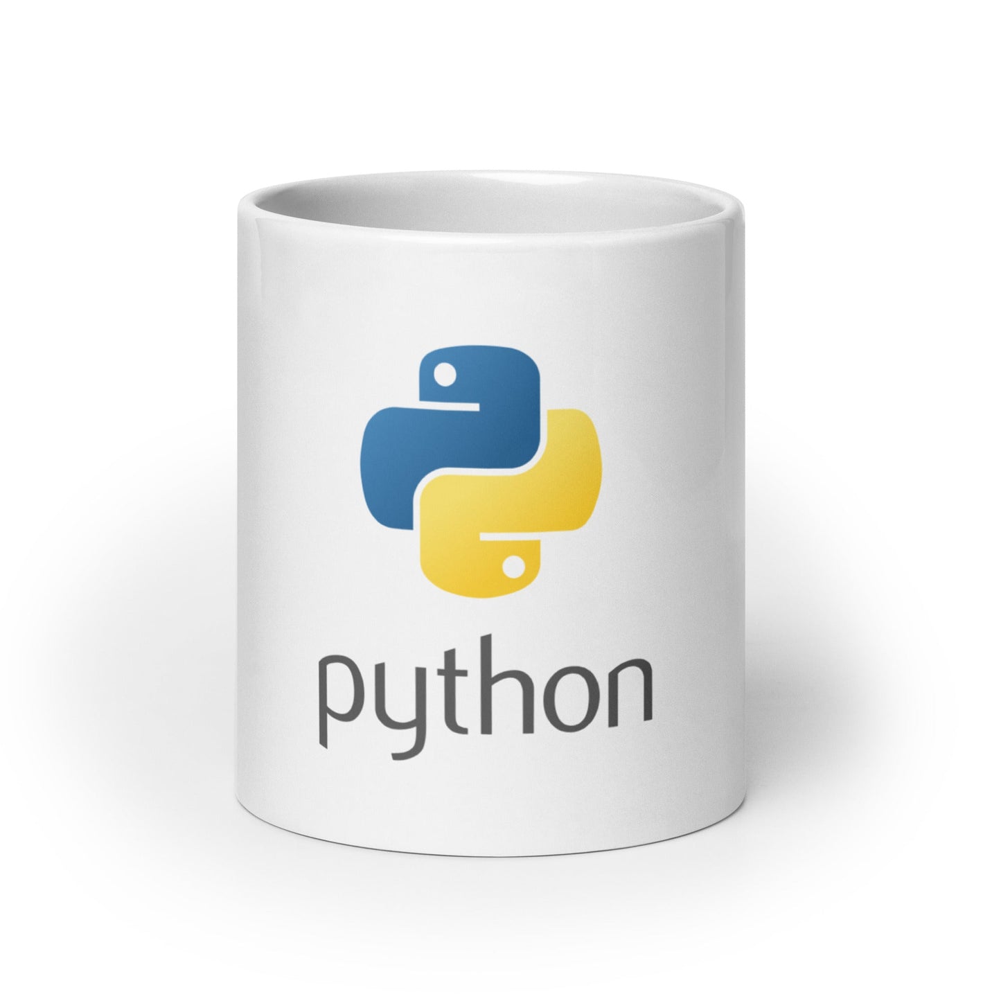 Image of the Python Stacked Logo White Glossy Mug 20 oz.