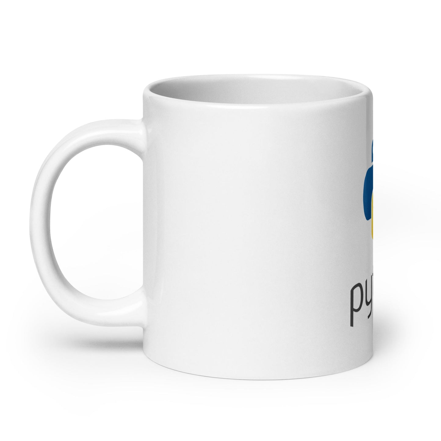Image of the Python Stacked Logo White Glossy Mug.
