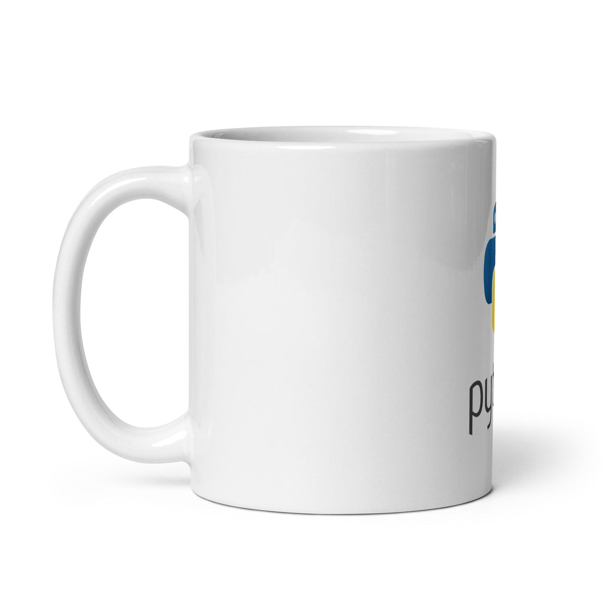 Image of the Python Stacked Logo White Glossy Mug.