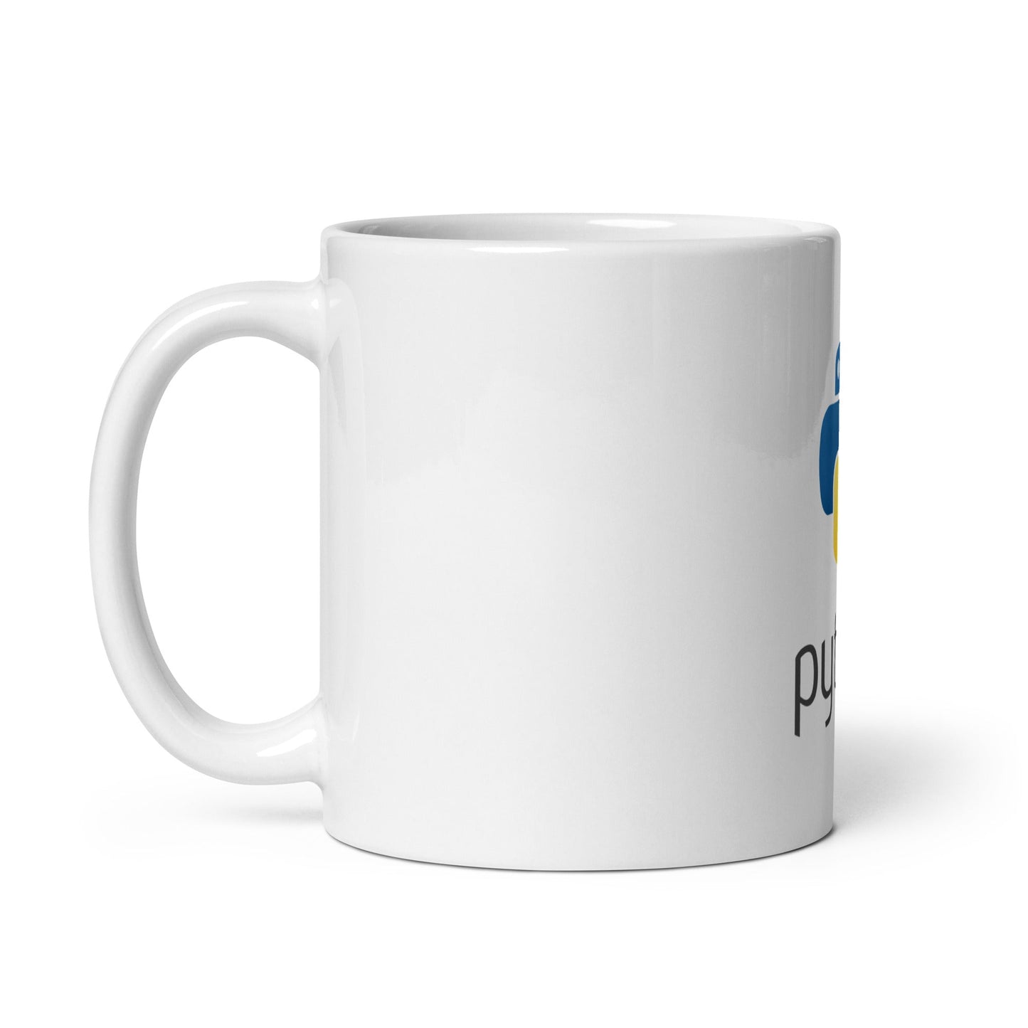 Image of the Python Stacked Logo White Glossy Mug.