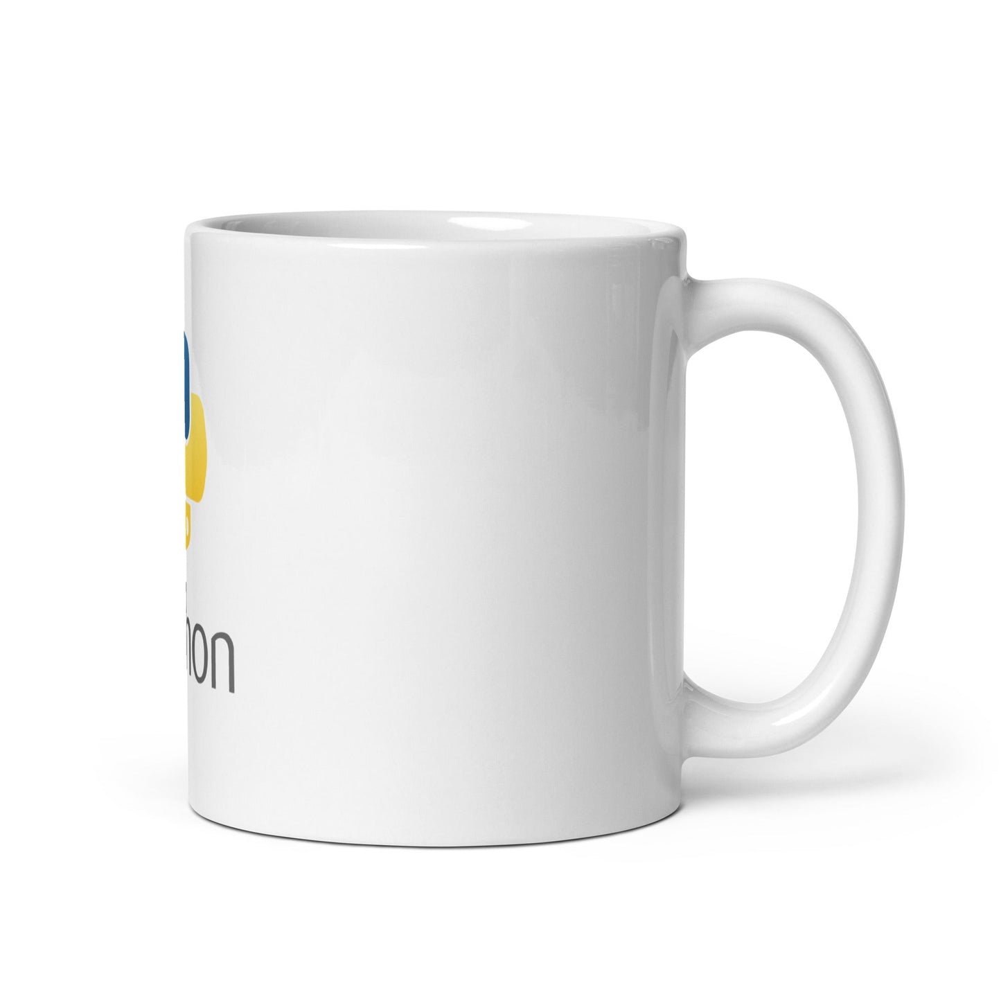 Image of the Python Stacked Logo White Glossy Mug.