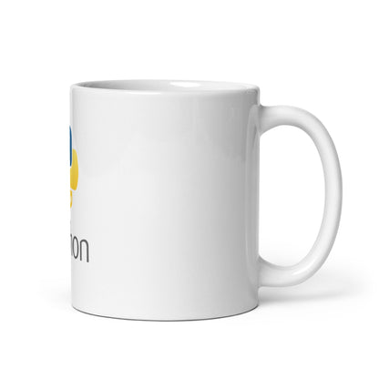 Image of the Python Stacked Logo White Glossy Mug.