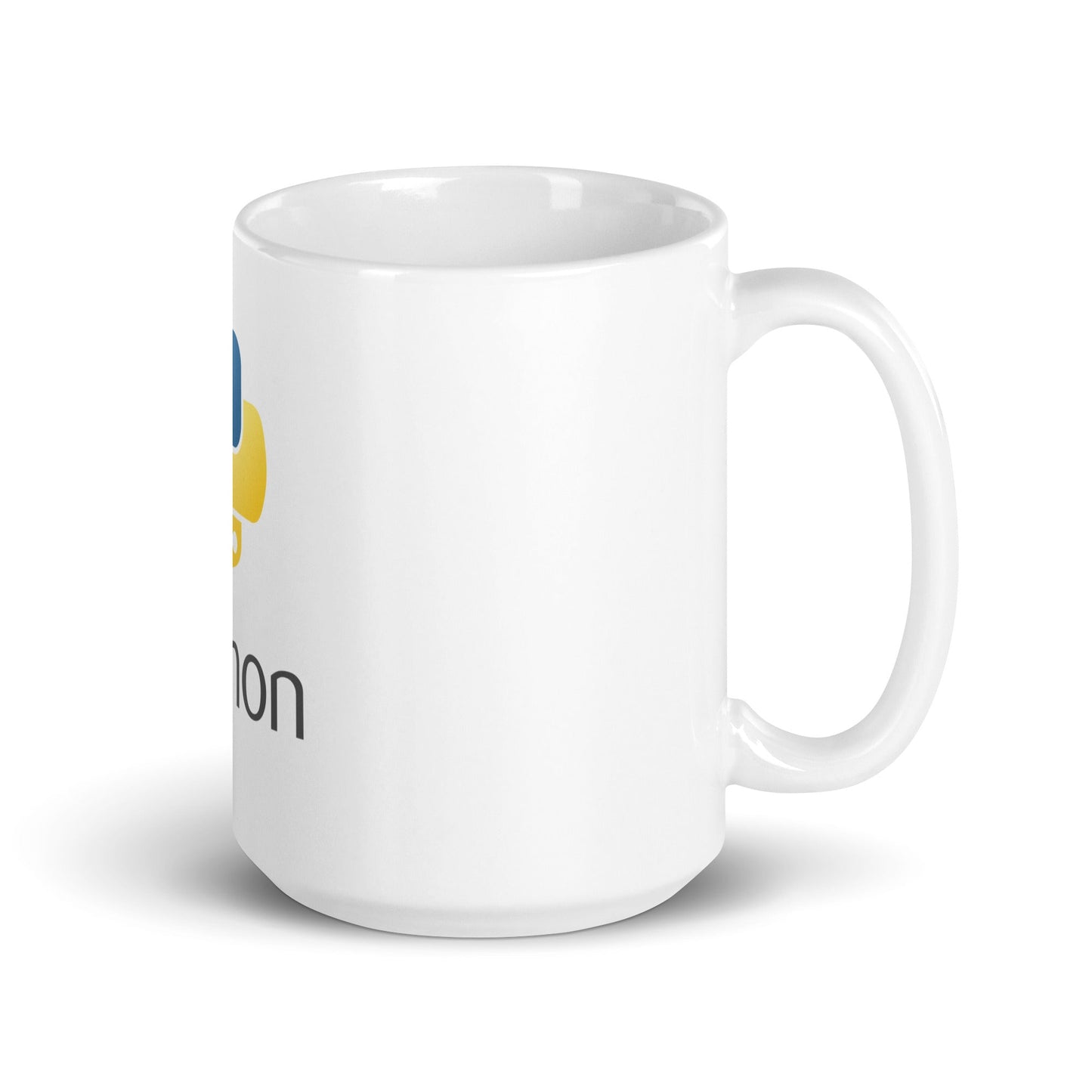 Image of the Python Stacked Logo White Glossy Mug.