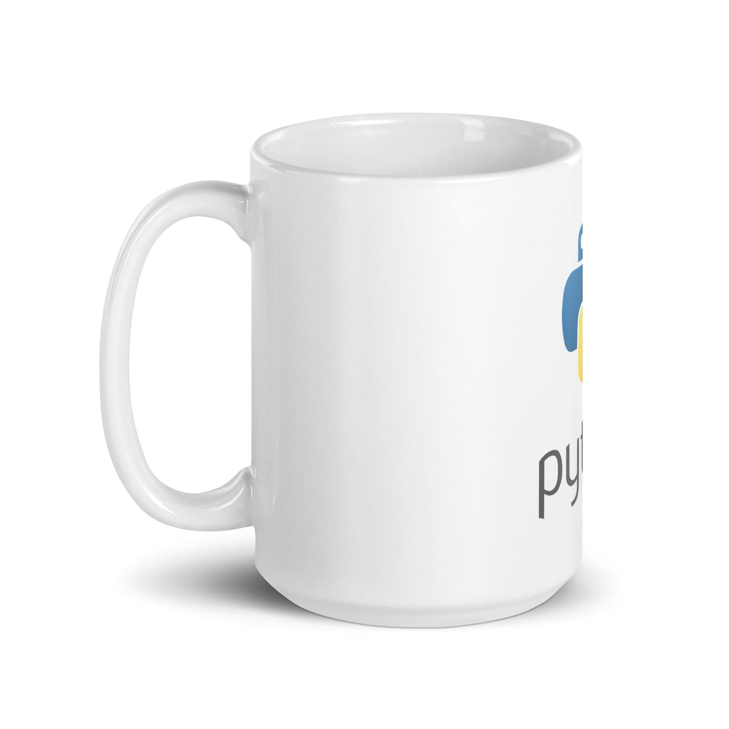 Image of the Python Stacked Logo White Glossy Mug.