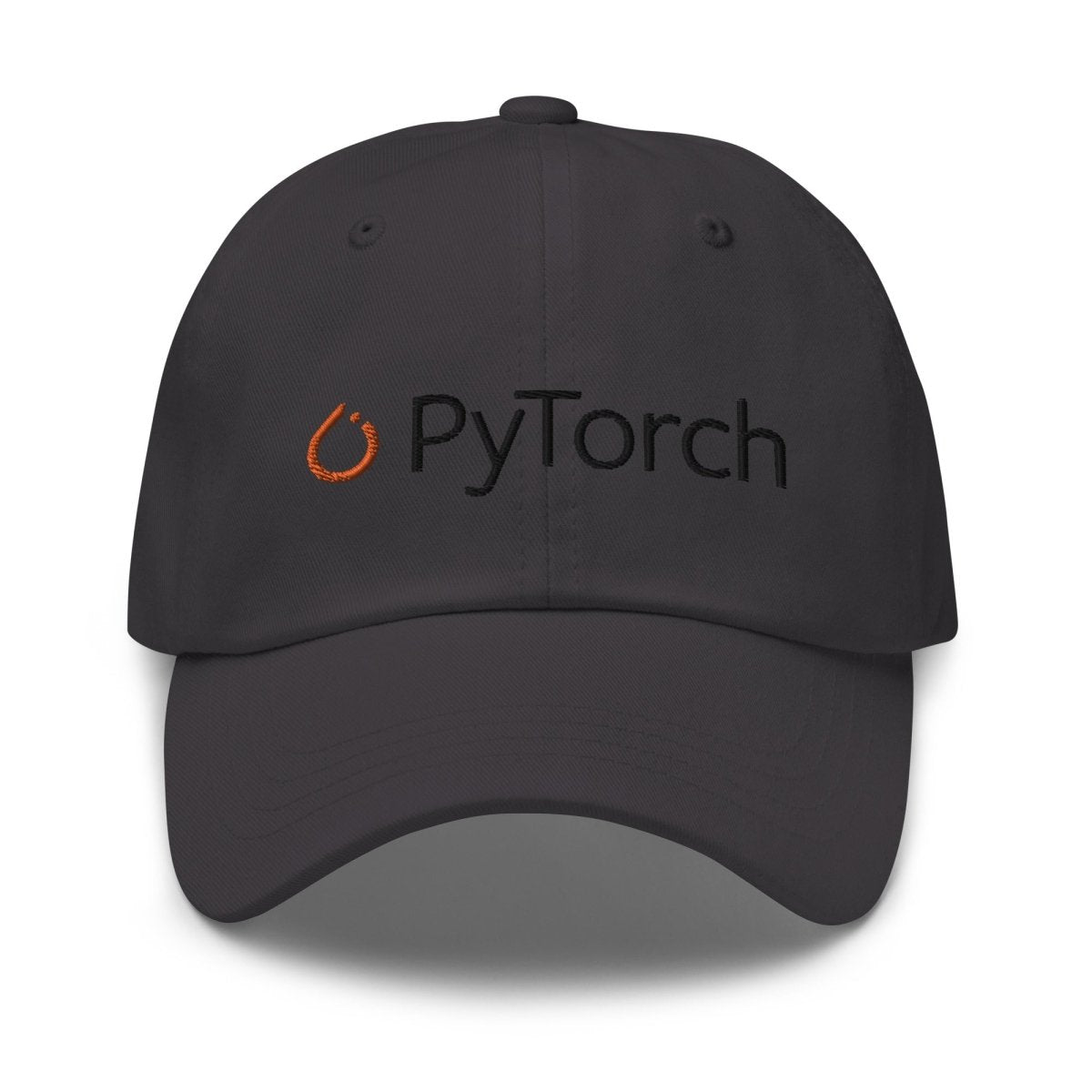 Image of the PyTorch Black Logo Cap Dark Grey.