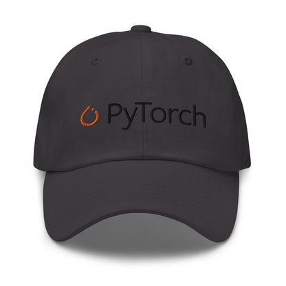 Image of the PyTorch Black Logo Cap Dark Grey.