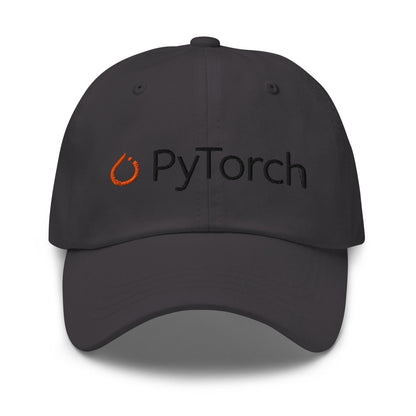 Image of the PyTorch Black Logo Cap Dark Grey.