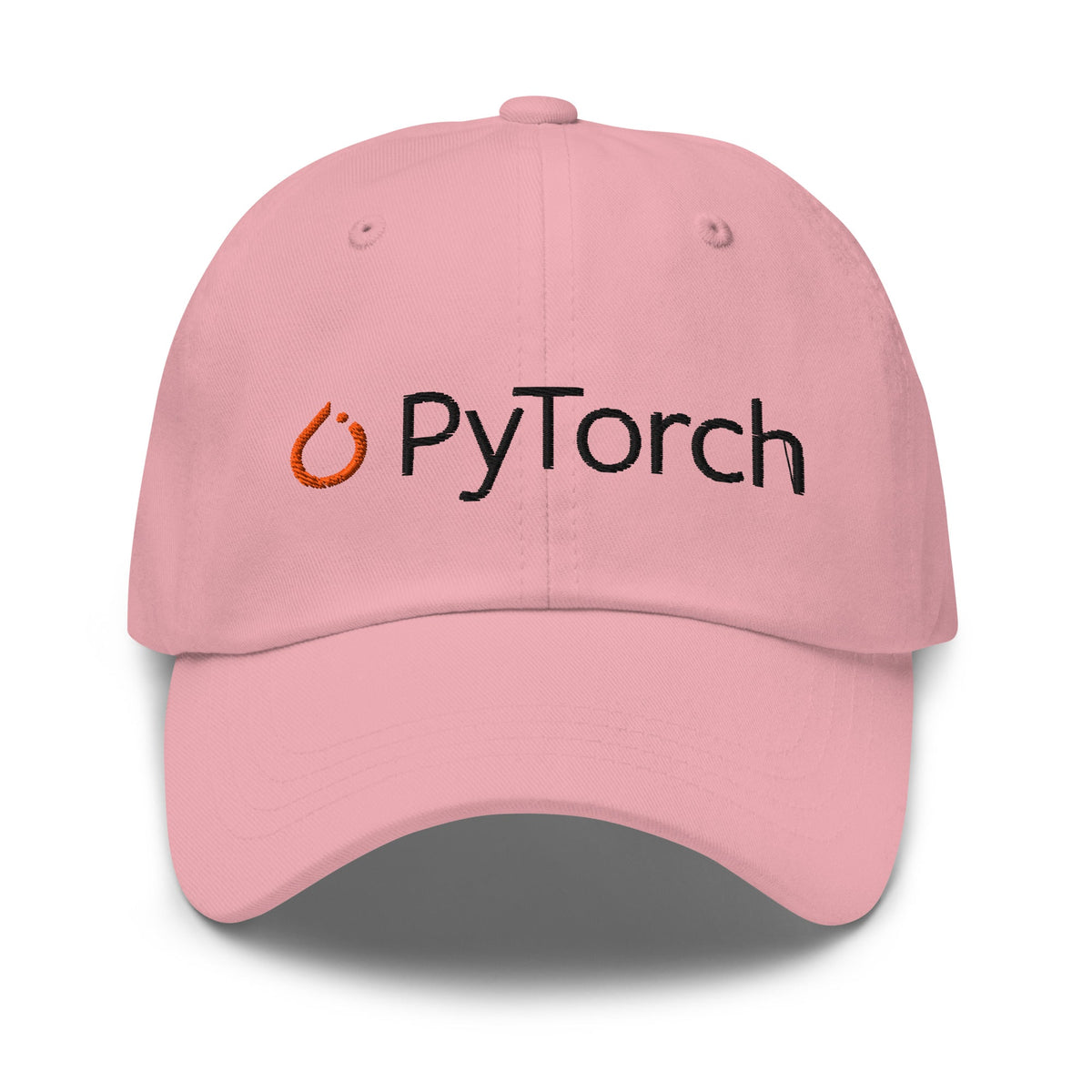 Image of the PyTorch Black Logo Cap Pink.